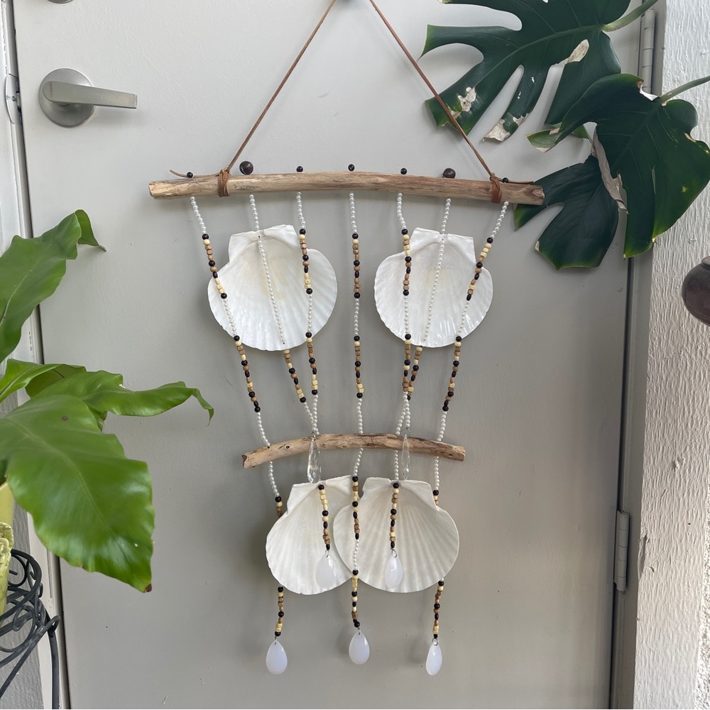 Custom Boho Clam Shell Beachy Windchime Wall Hanging Home Decor